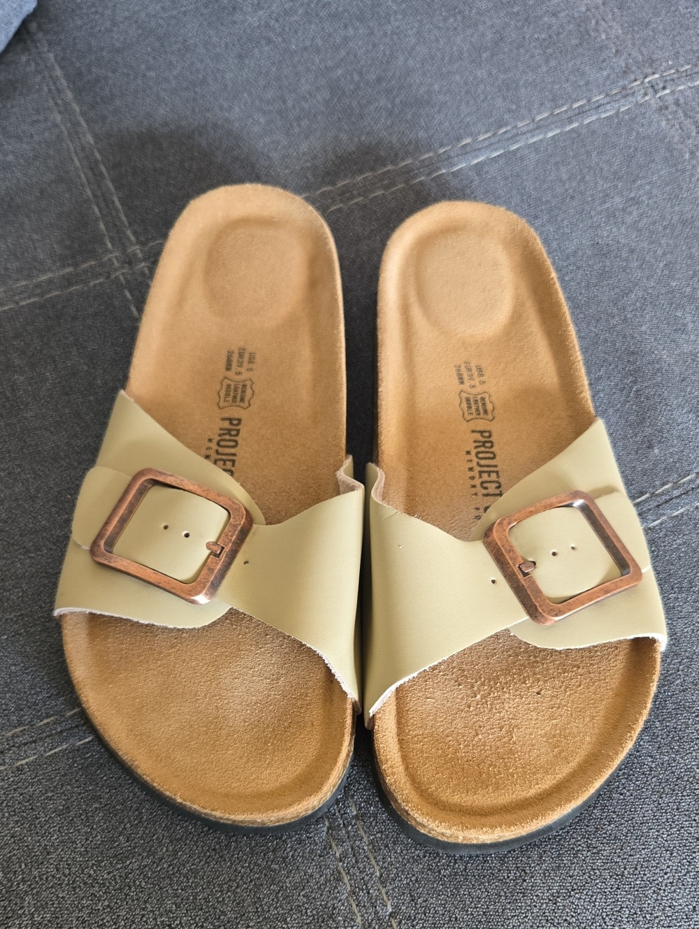 Project Cloud Sandals Women’s Tan Slide Sandals with Buckle